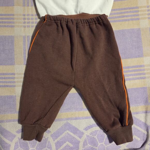 Vintage 70s 80s SNOOPY CLEVELAND BROWNS SWEATSHIRT SWEATPANTS NFL BABY 12 MONTHS - Picture 8 of 13